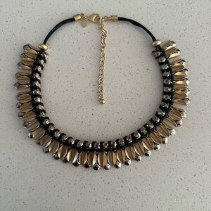 Chico's Gold and Black Statement Necklace